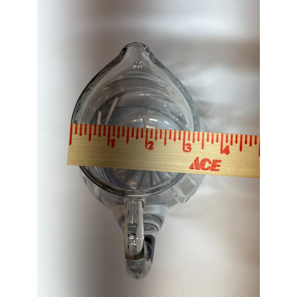 Vintage Lead Crystal Heavy Clear Pitcher Swirled Pattern ~ 8" - Picture 10 of 10